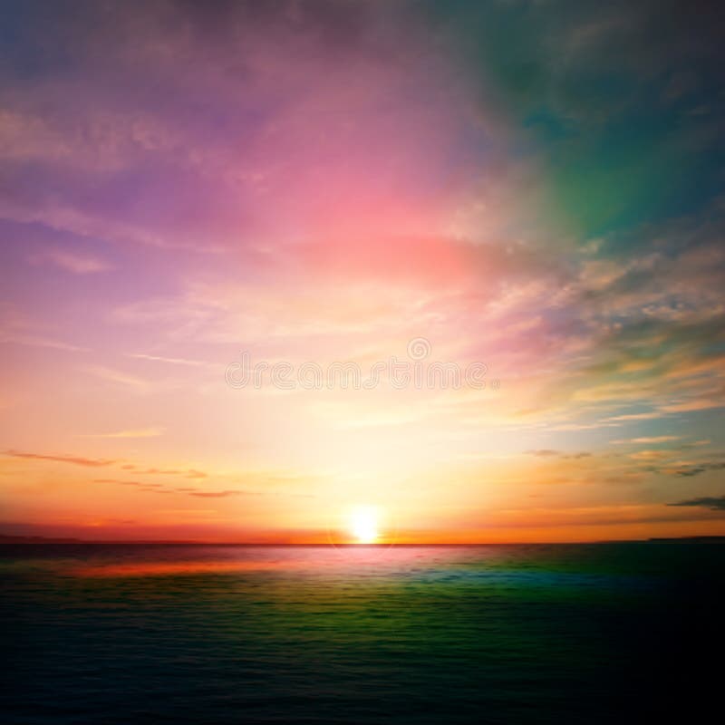 Abstracte aardachtergrond met zonsondergang en wolken vector illustratie Abstracte aardachtergrond met zonsondergang en wolken vector illustratie