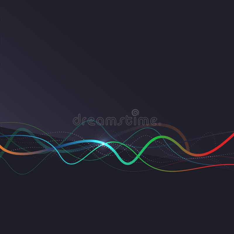abstracte achtergrond Golvende kleurrijke swirly lijn op donkere achtergrond vector illustratie abstracte achtergrond Golvende kleurrijke swirly lijn op donkere achtergrond vector illustratie