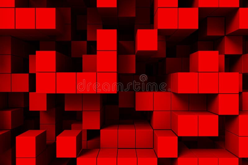 Abstract 3d background of red cubes or blacks with dark background. Abstract 3d background of red cubes or blacks with dark background.