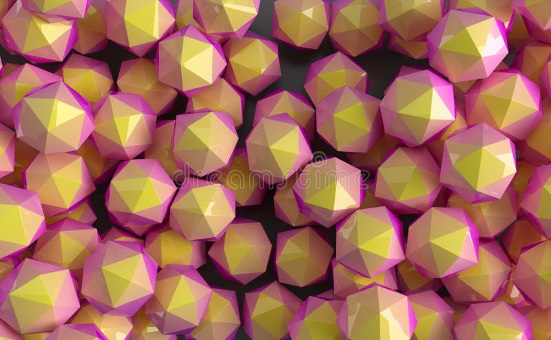 Abstracte Achtergrond met Veel het Lage Polygebieden 3D Teruggeven stock illustratie