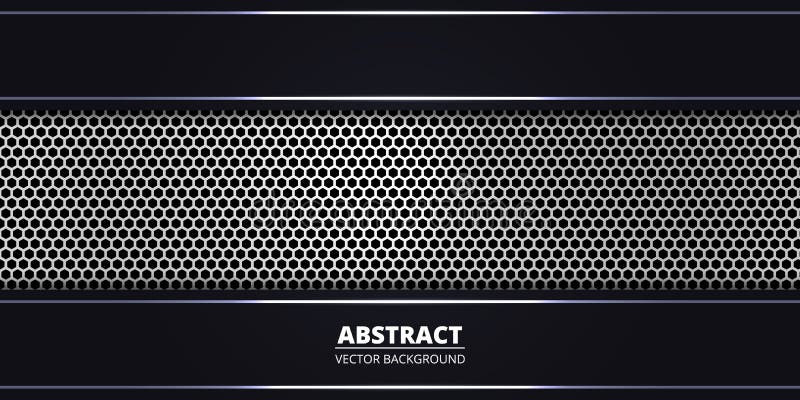 Abstract background with silver hexagon carbon fiber. Abstract background with silver luminous lines on carbon grid. Luxury modern futuristic backdrop. Vector illustration EPS10. Abstract background with silver hexagon carbon fiber. Abstract background with silver luminous lines on carbon grid. Luxury modern futuristic backdrop. Vector illustration EPS10