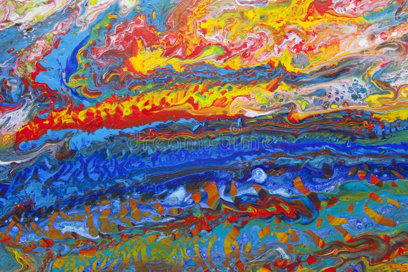 Abstracte Acryl giet het Schilderen stock illustratie Abstracte Acryl giet het Schilderen stock illustratie