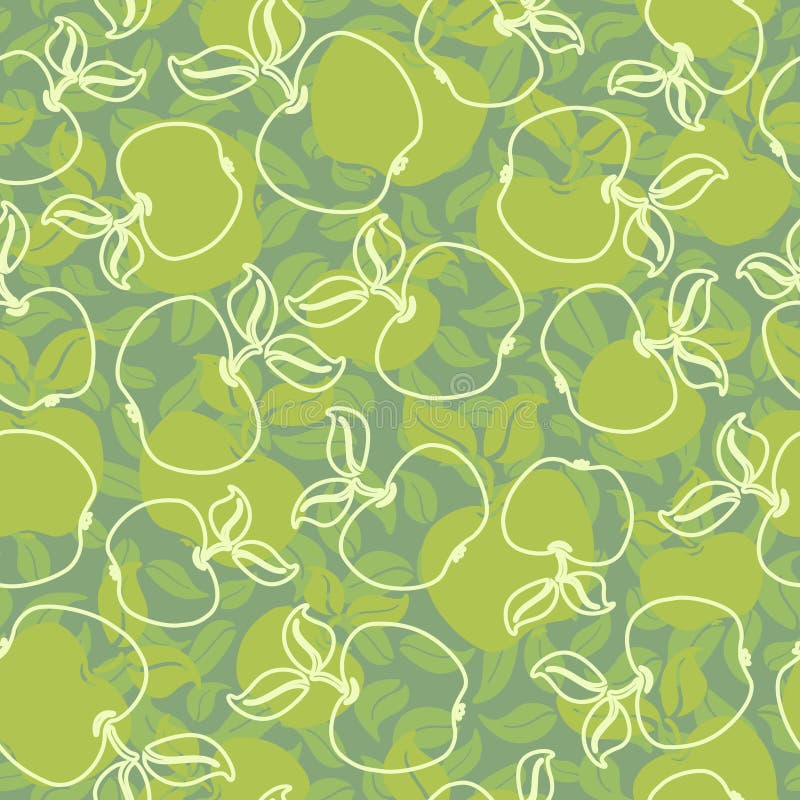 Abstracte appelen met bladeren naadloze achtergrond royalty-vrije illustratie Abstracte appelen met bladeren naadloze achtergrond royalty-vrije illustratie