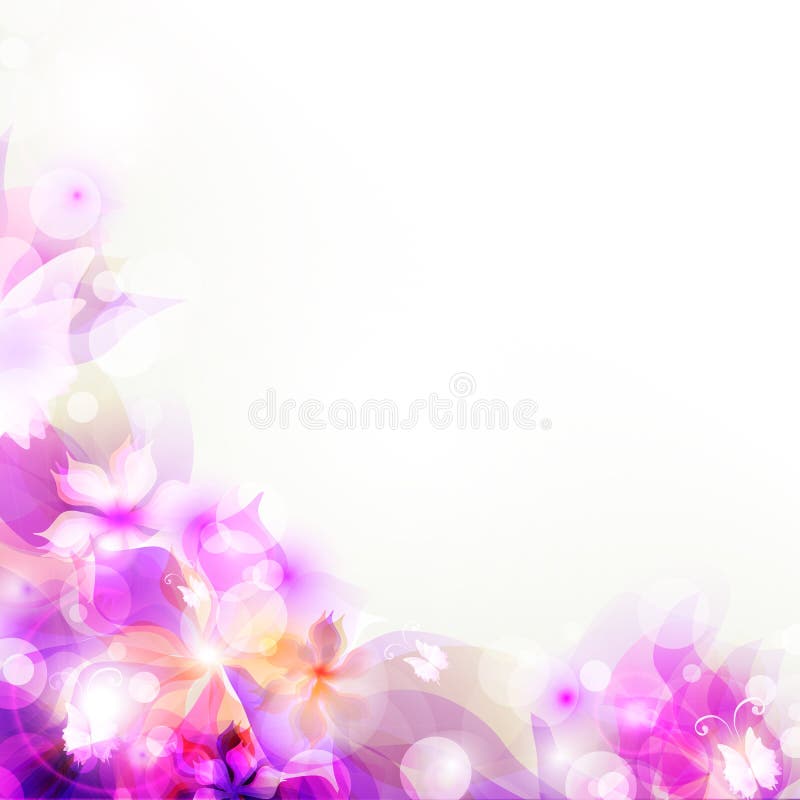 Abstracte artistieke Achtergrond met purpere bloemen vector illustratie Abstracte artistieke Achtergrond met purpere bloemen vector illustratie