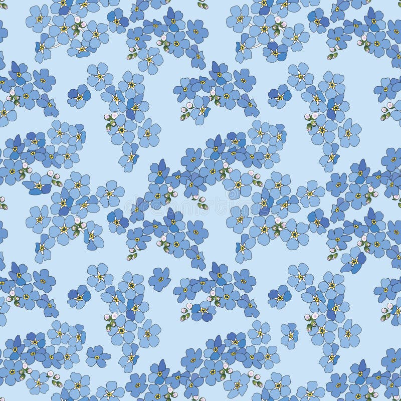 Abstracte blauwe bloemen Naadloze Textuur vector illustratie Abstracte blauwe bloemen Naadloze Textuur vector illustratie