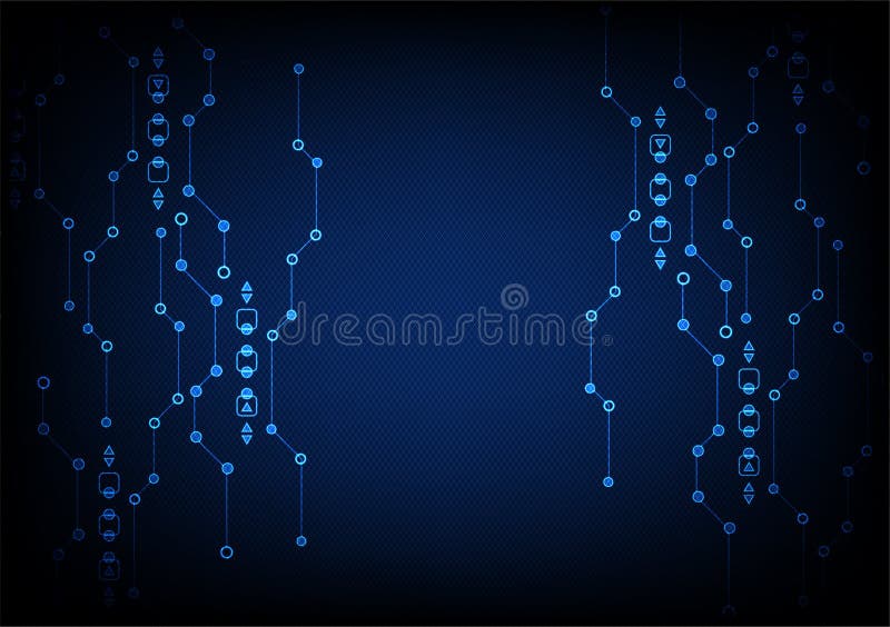 Abstracte blauwe gekleurde technologische achtergrond met diverse elem royalty-vrije illustratie Abstracte blauwe gekleurde technologische achtergrond met diverse elem royalty-vrije illustratie