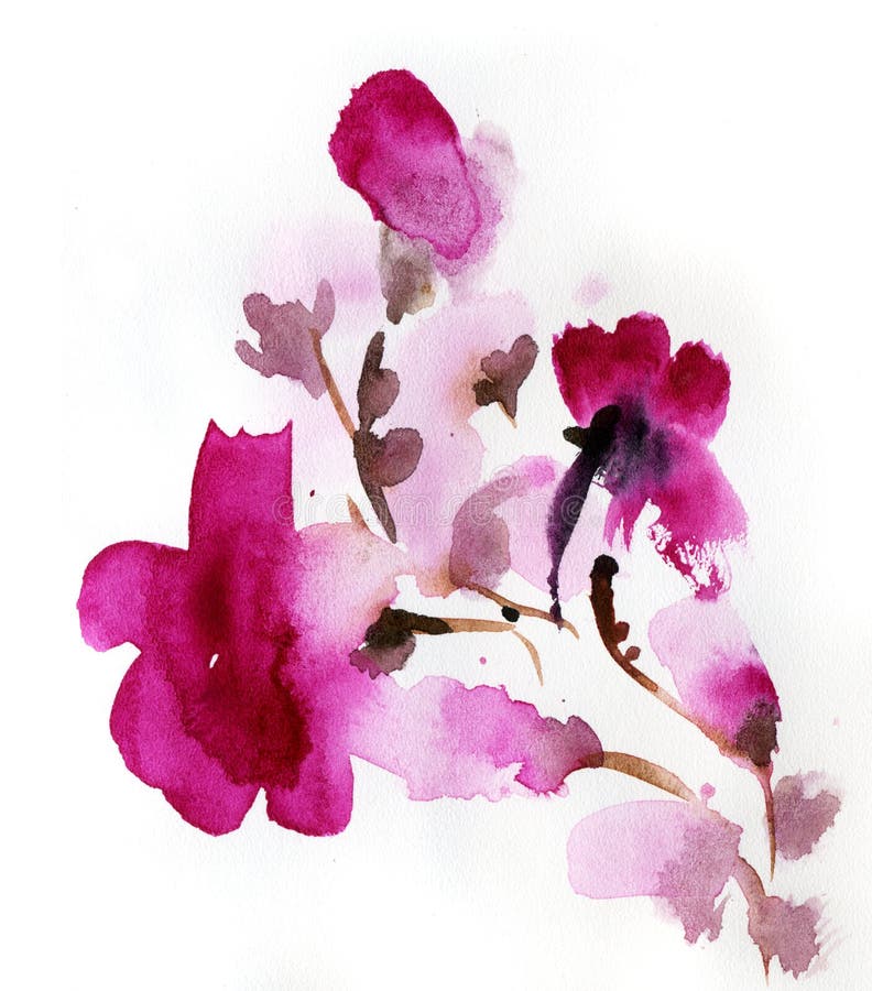 Abstracte bloemenwaterverf vector illustratie Abstracte bloemenwaterverf vector illustratie