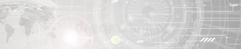 Abstracte de kopbalbanner van het technologie grijze Web royalty-vrije illustratie Abstracte de kopbalbanner van het technologie grijze Web royalty-vrije illustratie