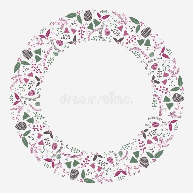 Abstracte de samenstellingsvector van de Kerstmis vlakke kroon royalty-vrije illustratie Abstracte de samenstellingsvector van de Kerstmis vlakke kroon royalty-vrije illustratie