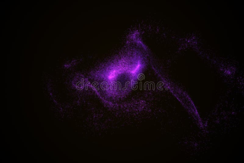 Abstract background made of violet glowing particles in shape of an eye. Space shapes. Energy concept. 3D render illustration. Abstract background made of violet glowing particles in shape of an eye. Space shapes. Energy concept. 3D render illustration