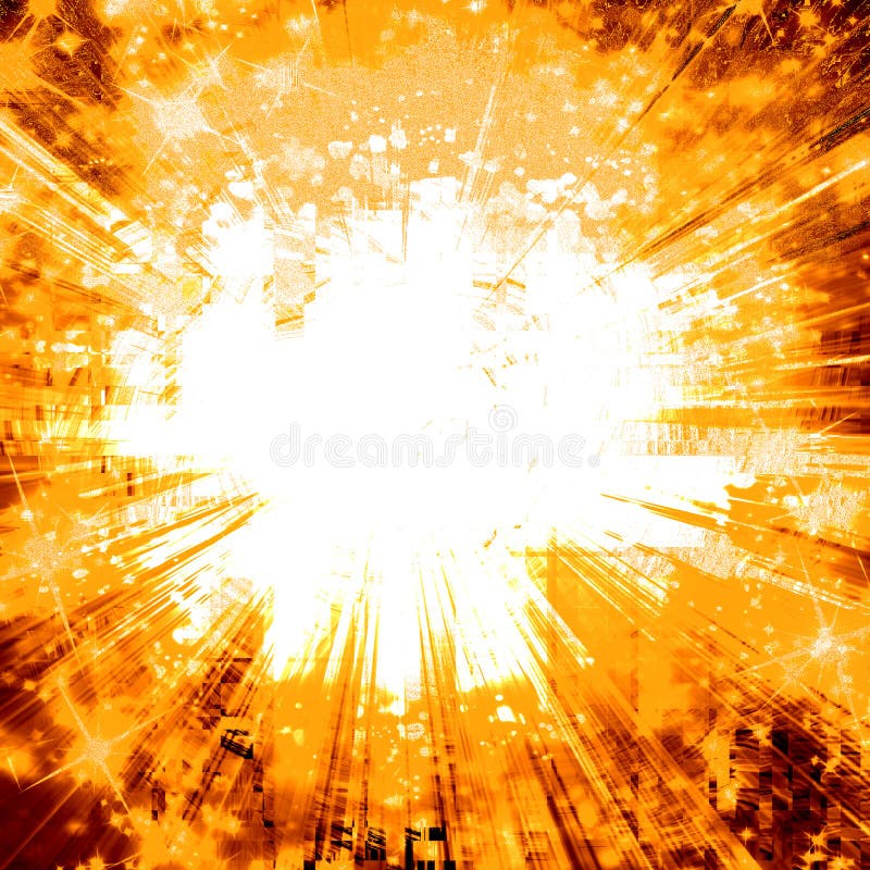 Abstract explosion on an orange background. Abstract explosion on an orange background