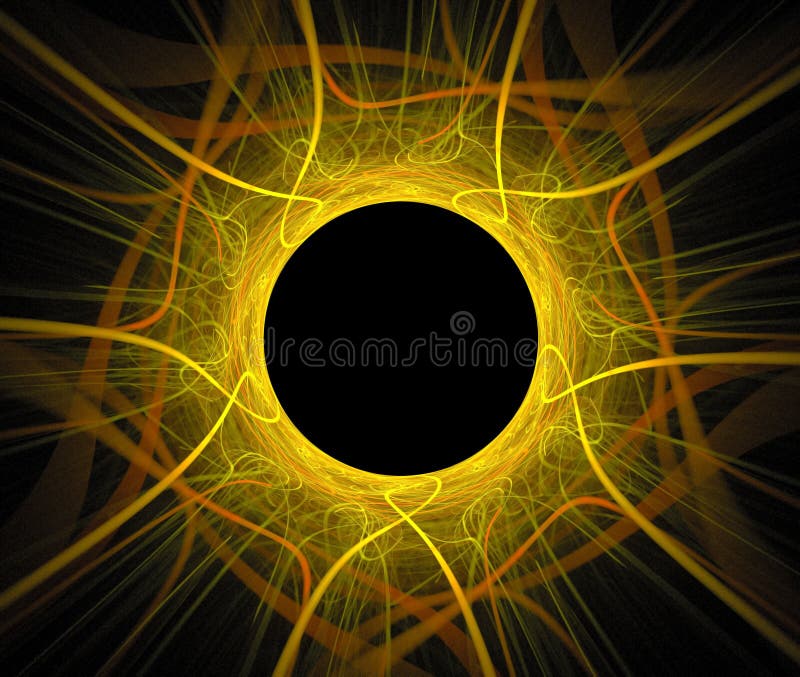 Abstracte fractal achtergrond met zonverduistering of zwart gat vector illustratie Abstracte fractal achtergrond met zonverduistering of zwart gat vector illustratie