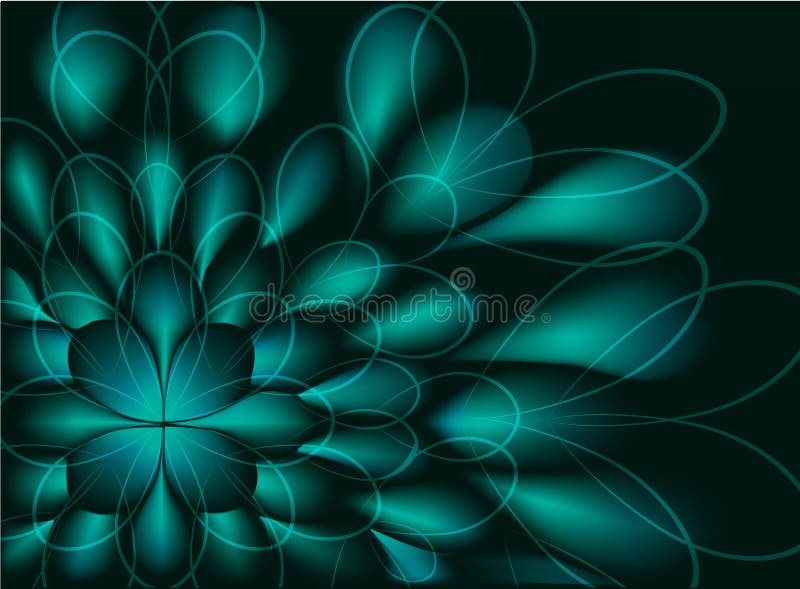 Abstracte fractal die op een groene bloem op zwarte achtergrond lijken EPS10 illustratie vector illustratie Abstracte fractal die op een groene bloem op zwarte achtergrond lijken EPS10 illustratie vector illustratie