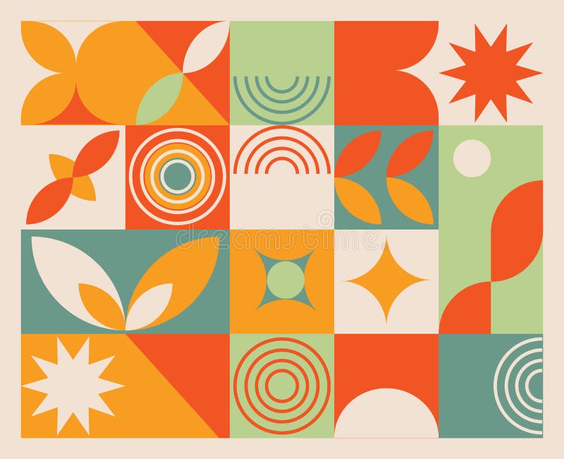 Abstracte geometrische kleurrijke achtergrond in bauhausstijl. patroonontwerp