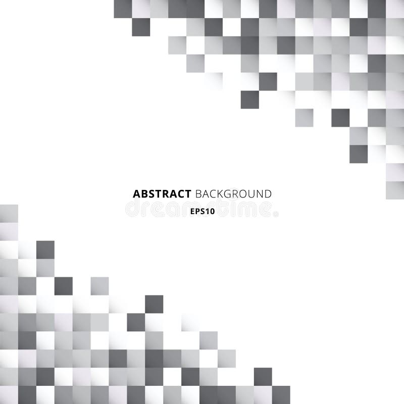 Abstracte geometrische witte en grijze het pixelachtergrond van het vierkantenpatroon met exemplaarruimte U kunt voor ontwerp voo royalty-vrije illustratie Abstracte geometrische witte en grijze het pixelachtergrond van het vierkantenpatroon met exemplaarruimte U kunt voor ontwerp voo royalty-vrije illustratie