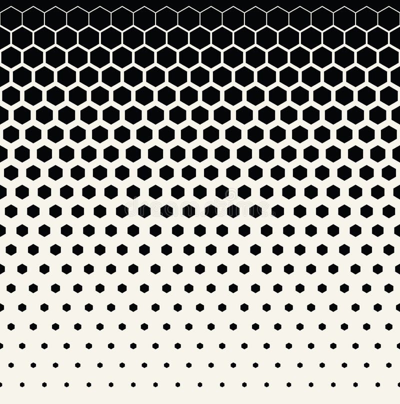 abstracte geometrische zwart-witte grafische halftone hexagon patroonachtergrond