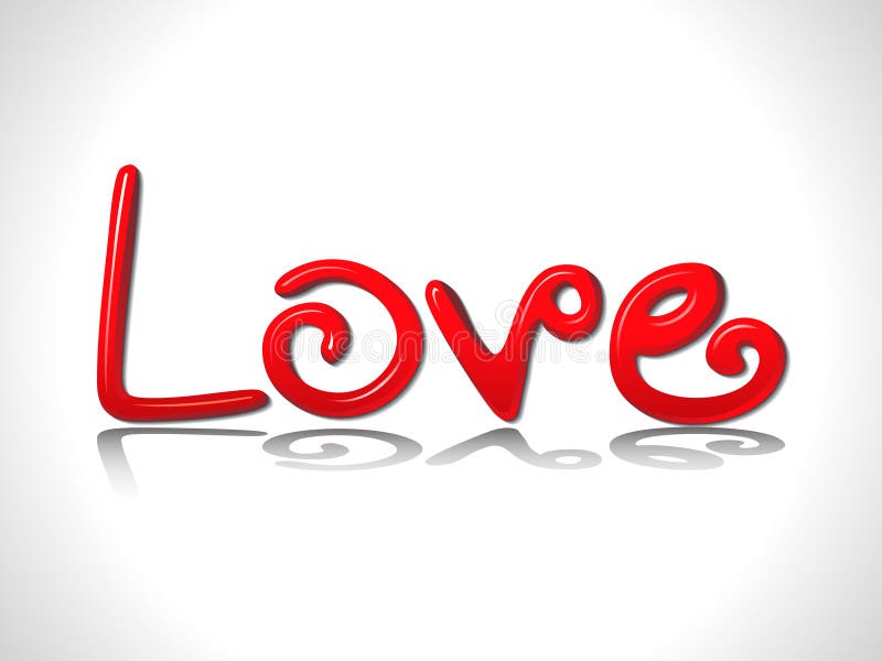 Abstracte glanzende rode 3d liefdetekst vector illustratie Abstracte glanzende rode 3d liefdetekst vector illustratie