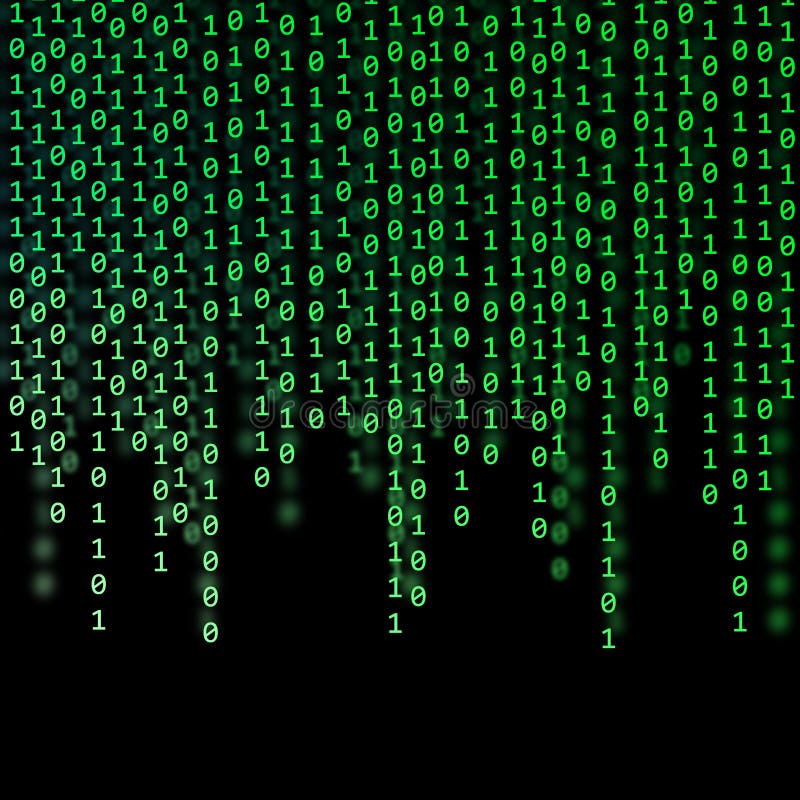 Abstract Green Binary Code on black background. Abstract Green Binary Code on black background