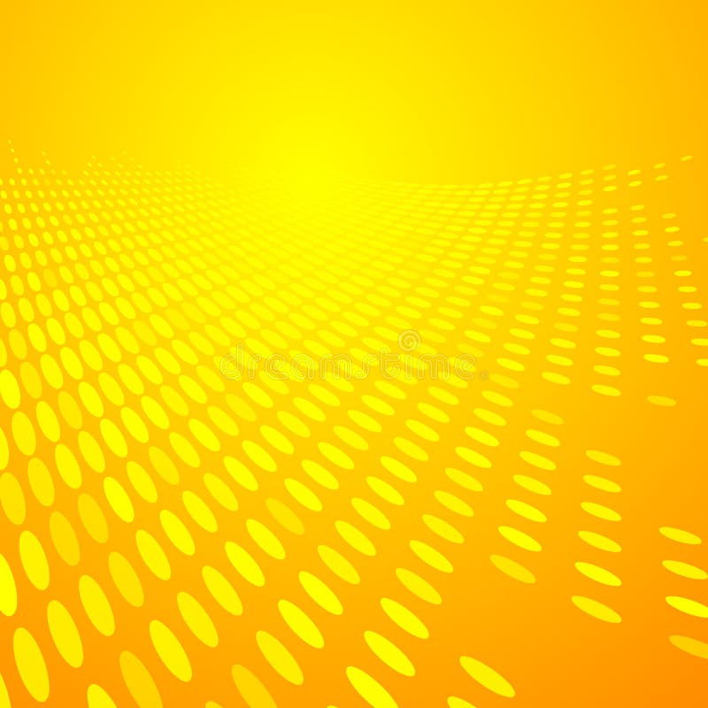 Abstracte halftone gele en oranje de kleurenperspecti van het puntenpatroon stock illustratie Abstracte halftone gele en oranje de kleurenperspecti van het puntenpatroon stock illustratie