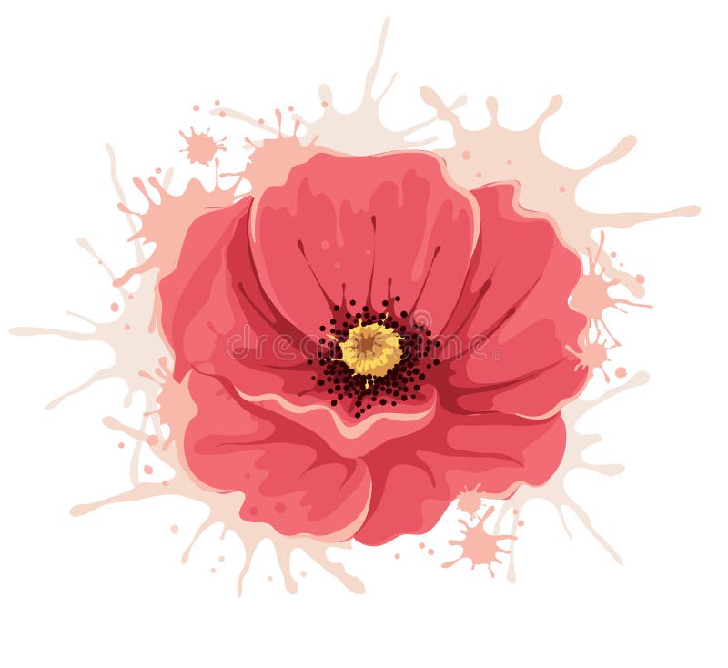 Abstract illustration, background -- poppy flower. Abstract illustration, background -- poppy flower