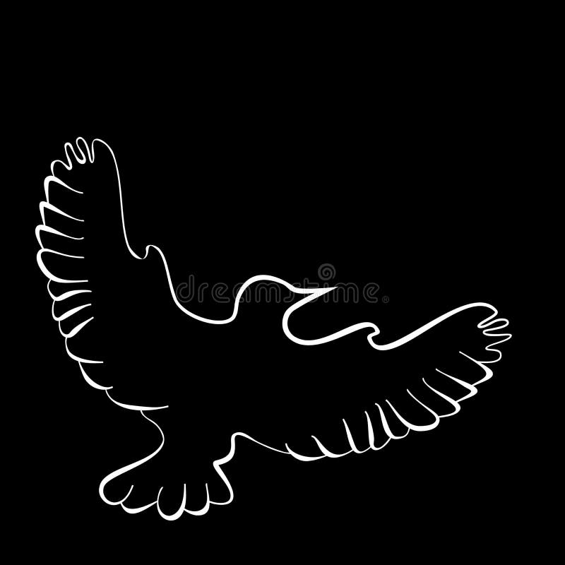 Abstracte illustratie, zwart-wit silhouet van duif, duif royalty-vrije illustratie Abstracte illustratie, zwart-wit silhouet van duif, duif royalty-vrije illustratie