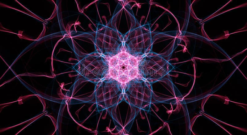 Abstracte kleurrijke fractal achtergrond in violette en blauwe kleur op zwarte stock illustratie Abstracte kleurrijke fractal achtergrond in violette en blauwe kleur op zwarte stock illustratie