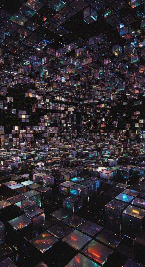 Abstracte kleurrijke gloedblokken digitale kunst vector illustratie