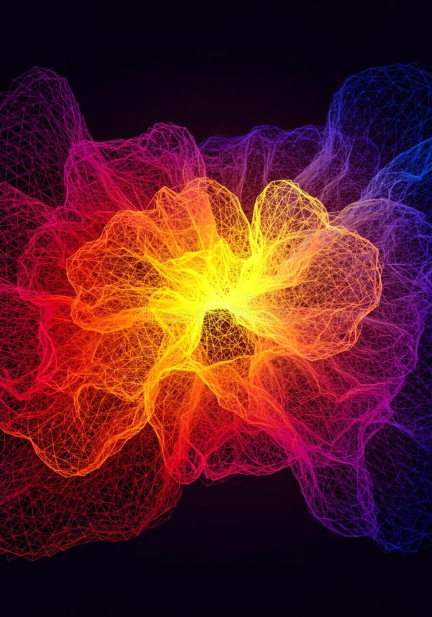 Abstracte kleurrijke gloeiende deeltjesachtergrond stock illustratie