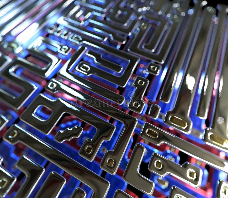 Abstract circuit in een microchip vector illustratie