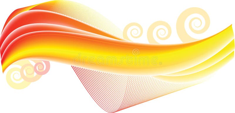 Abstract yellow and red curves on white background. Abstract yellow and red curves on white background