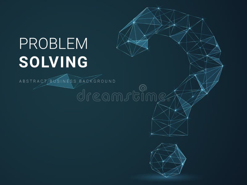 Abstracte moderne bedrijfsachtergrond die probleem het oplossen met sterren en lijnen in vorm van een vraagteken op blauwe achter vector illustratie Abstracte moderne bedrijfsachtergrond die probleem het oplossen met sterren en lijnen in vorm van een vraagteken op blauwe achter vector illustratie