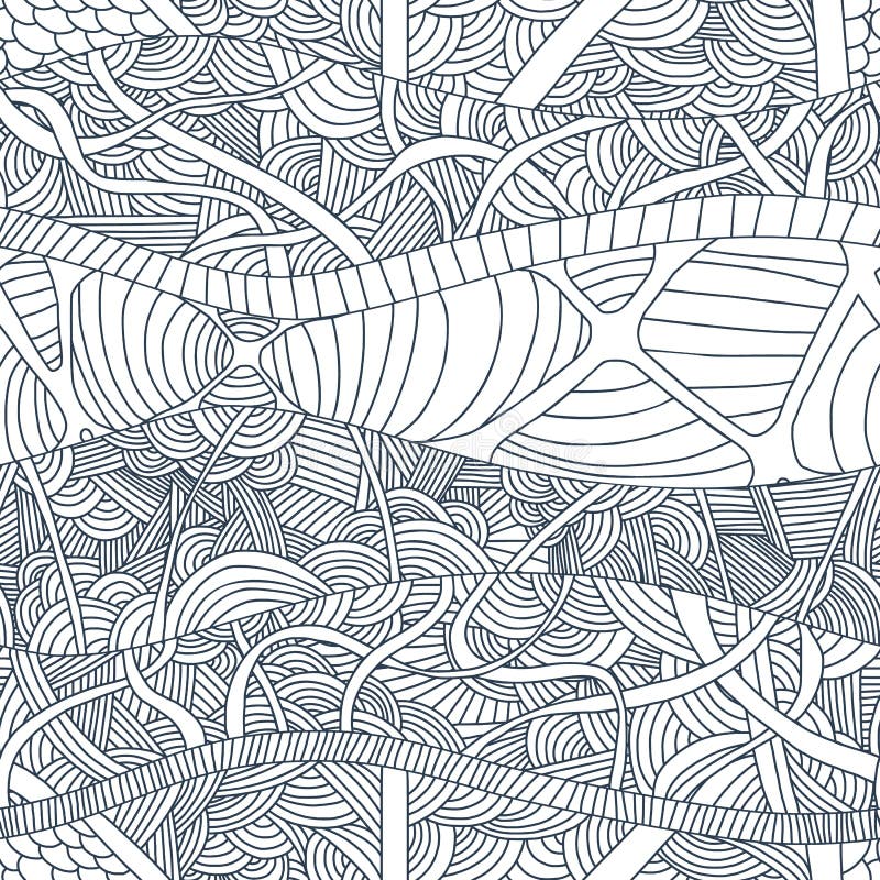 Abstracte naadloze patronen met hand-drawn krabbelgolven en lijnen vector illustratie Abstracte naadloze patronen met hand-drawn krabbelgolven en lijnen vector illustratie
