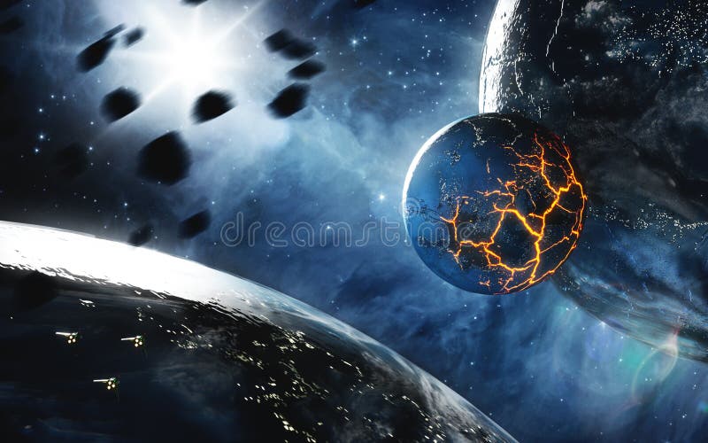 Abstract planet with huge cracks with lava in space. 3D concept for global warming and Apocalypce. Elements of this image furnished by NASA. Abstract planet with huge cracks with lava in space. 3D concept for global warming and Apocalypce. Elements of this image furnished by NASA.