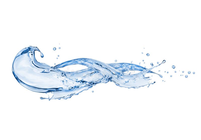 Abstracte waterspatten op witte achtergrond stock afbeelding