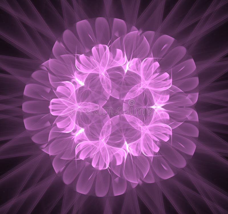 Abstracte purpere die 3d bloemen op backlachtergrond worden geïsoleerd royalty-vrije illustratie Abstracte purpere die 3d bloemen op backlachtergrond worden geïsoleerd royalty-vrije illustratie