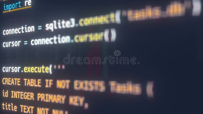 Abstracte Python-code. Computer gegenereerde 3D-weergave