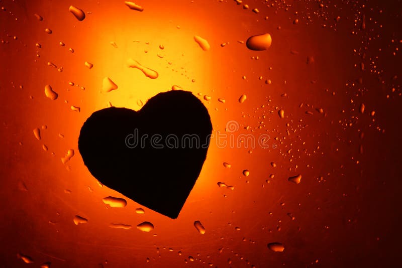Abstracte silho van het van de achtergrond waterdaling rode oranje lichte vlekhart stock afbeeldingen Abstracte silho van het van de achtergrond waterdaling rode oranje lichte vlekhart stock afbeeldingen