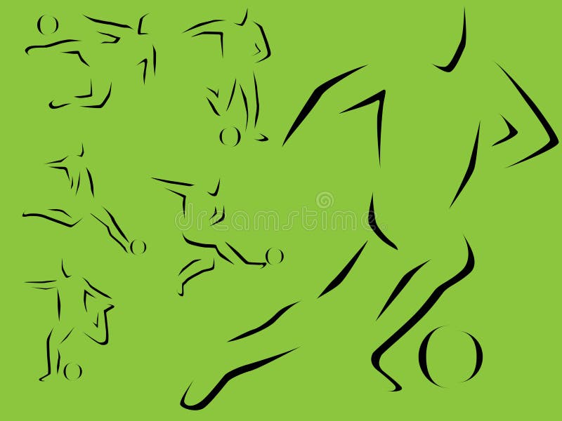 Abstracte voetballers vector illustratie