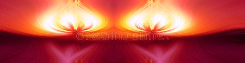 Beautiful abstract intertwined 3d fibers forming a shape of flame. Yellow, bright red and purple colors. Illustration. Panorama size. Beautiful abstract intertwined 3d fibers forming a shape of flame. Yellow, bright red and purple colors. Illustration. Panorama size