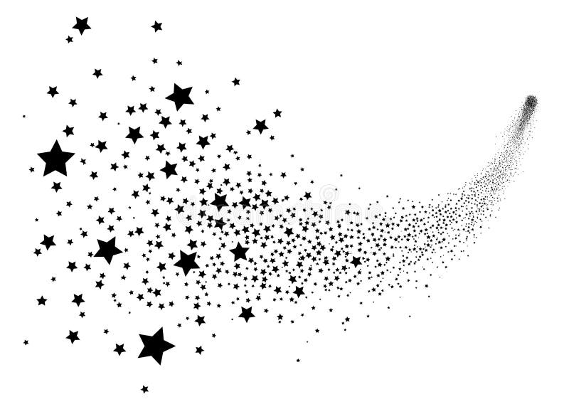 Abstracte Zwarte Dalende Stervector - Vallende ster met Elegant