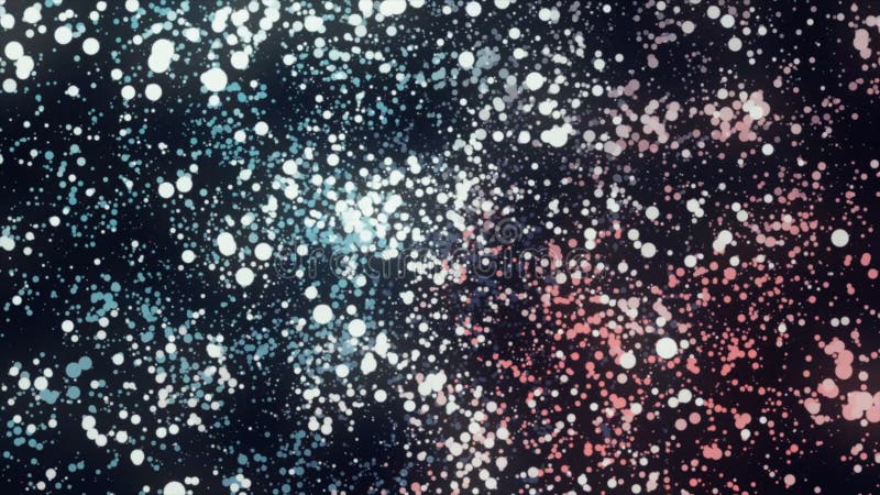 Abstraction of colorful particles rotation on a black background. Footage. Colorful animation royalty free illustration