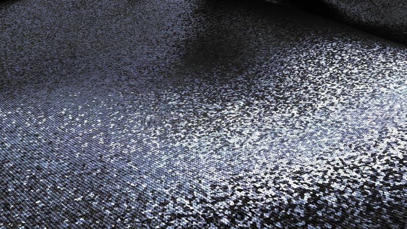 Abstraction of a dark flowing flexible thin surface with a motley light pattern that moves in waves. Abstract CGI motion stock illustration