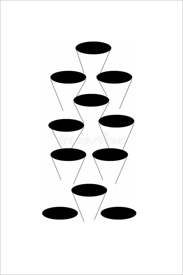 Abstraction geometry. Geometric shapes and lines in different interpretations. From the concrete to the abstract stock illustration