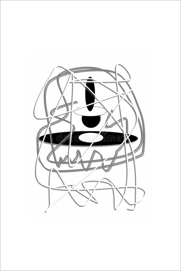 Abstraction geometry. Geometric shapes and lines in different interpretations. From the concrete to the abstract royalty free illustration