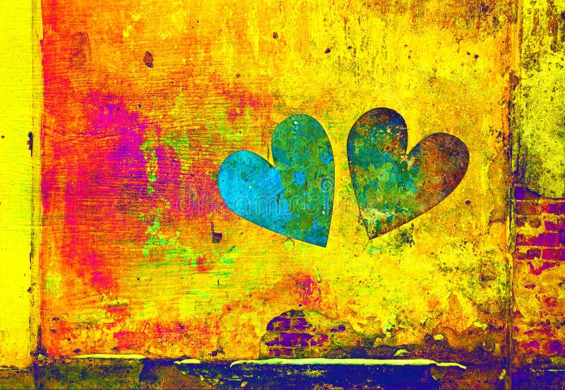 Abstraction of a heart on a bright background. Creative art background