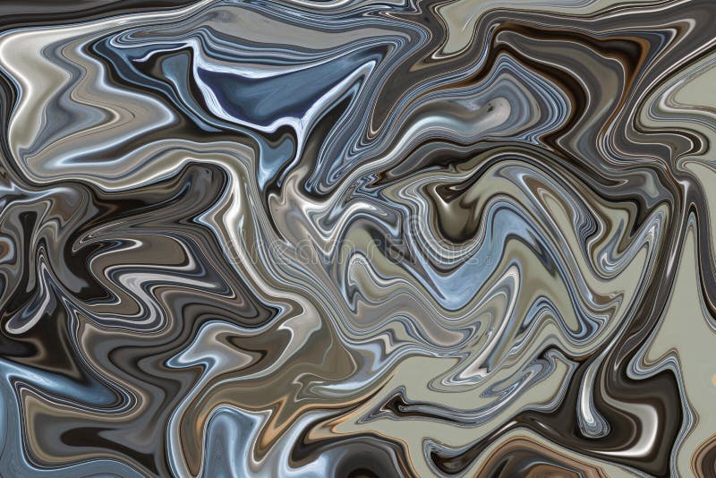 Abstraction with Smooth Lines in a Light Gray Hue, Silver Color in Wavy