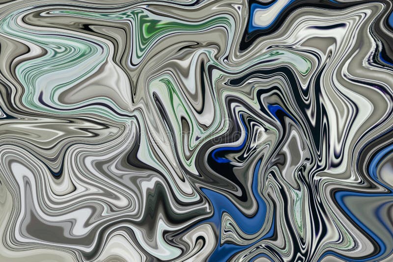 Abstraction with Smooth Lines in a Light Gray Hue, Silver Color in Wavy