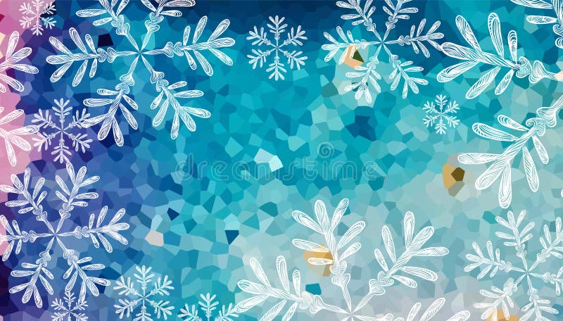Abstraction of a snowflake on a blue background. Vector illustration royalty free illustration