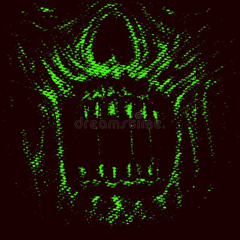 Abstraction zombie face. Green color vector illustration Abstraction zombie face. Green color vector illustration