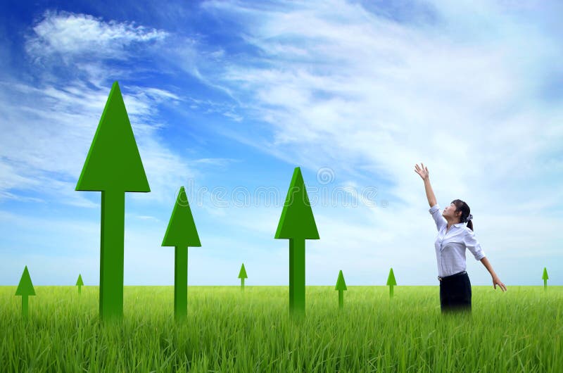 Abstract Business Growth - green arrow up 3d. Abstract Business Growth - green arrow up 3d